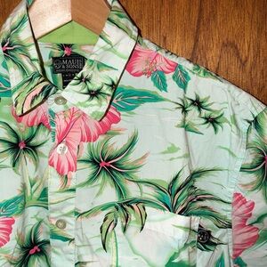 Maui & Sons Surf Co. Hawaiian Shirt | Men’s Large | Floral Aloha Button Up